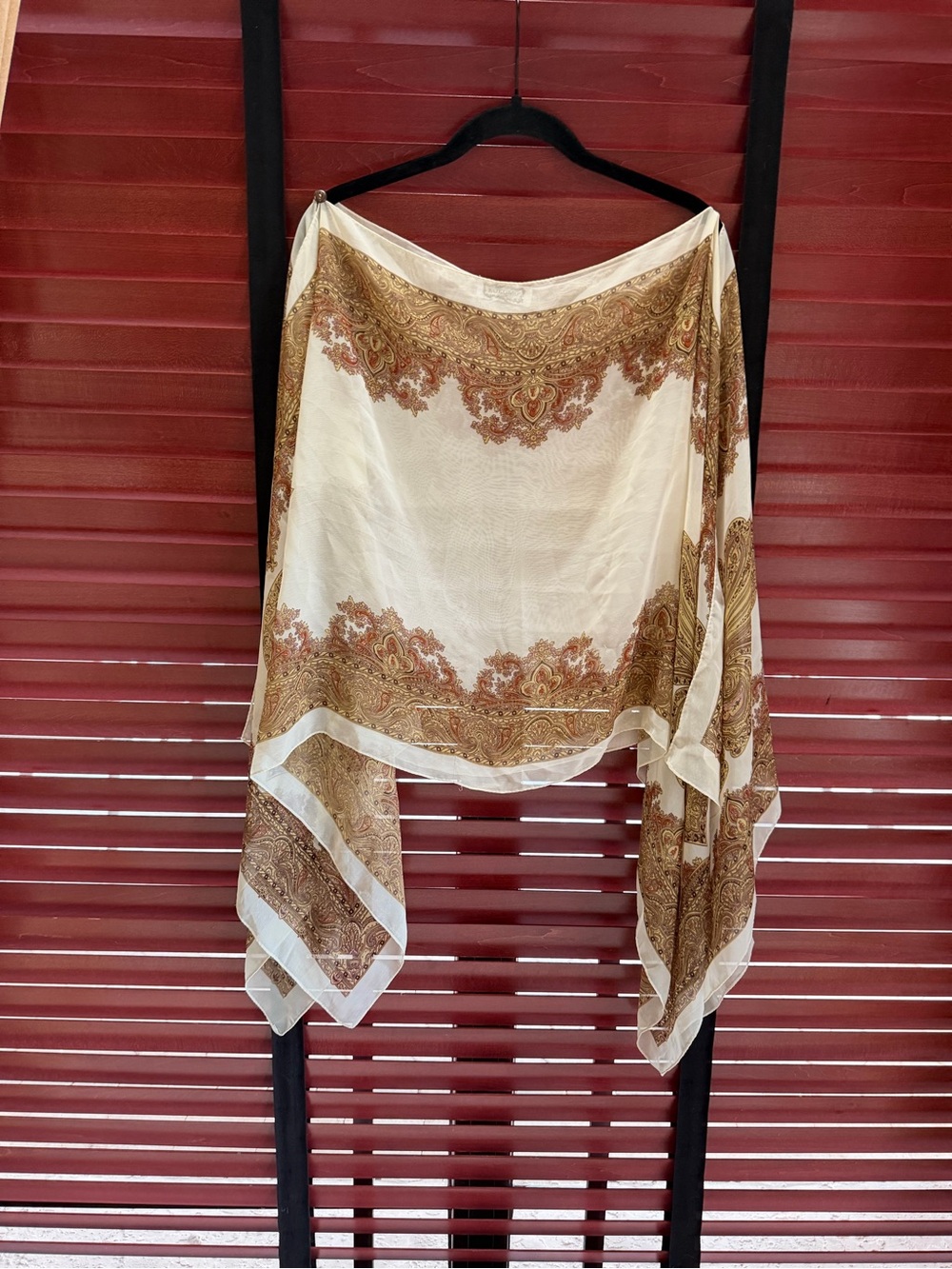 Cream Paisley Sheer 7 Way Scarf